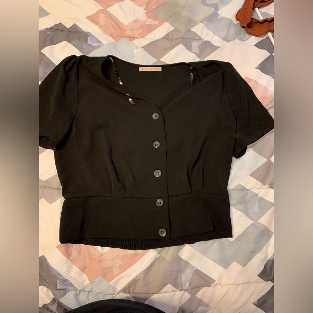 Black Sheer Button Down Shirt
